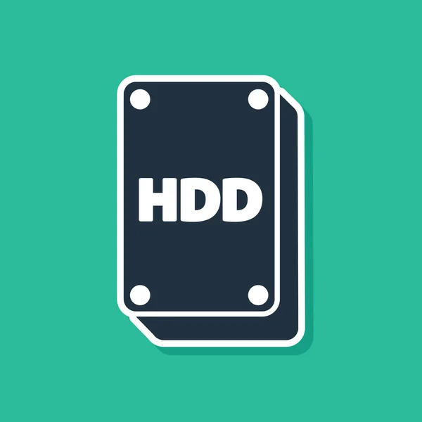 Blue Hard disk drive HDD icon isolated on green background. Vector Illustration — ストックベクタ