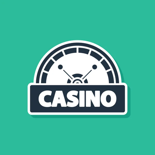 Blue Casino signboard icon isolated on green background. Vector Illustration — Stock Vector