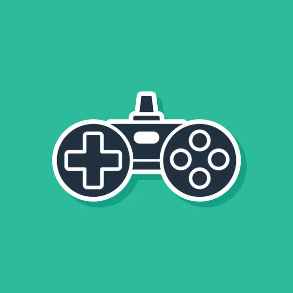 Ікона Blue Gamepad ізольована на зеленому фоні. Диспетчер. Векторний приклад — стоковий вектор