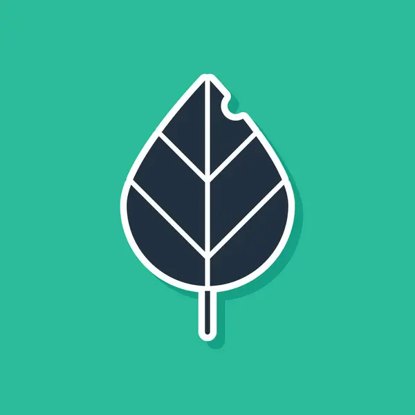 Icono de Hoja Azul aislado sobre fondo verde. Símbolo de producto natural fresco. Ilustración vectorial — Archivo Imágenes Vectoriales