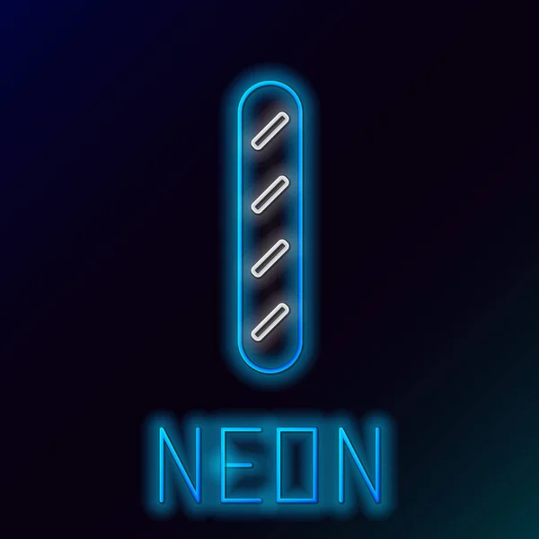 Blauw gloeiende neon lijn Frans stokbrood pictogram geïsoleerd op zwarte achtergrond. Kleurrijk concept. Vector Illustratie — Stockvector