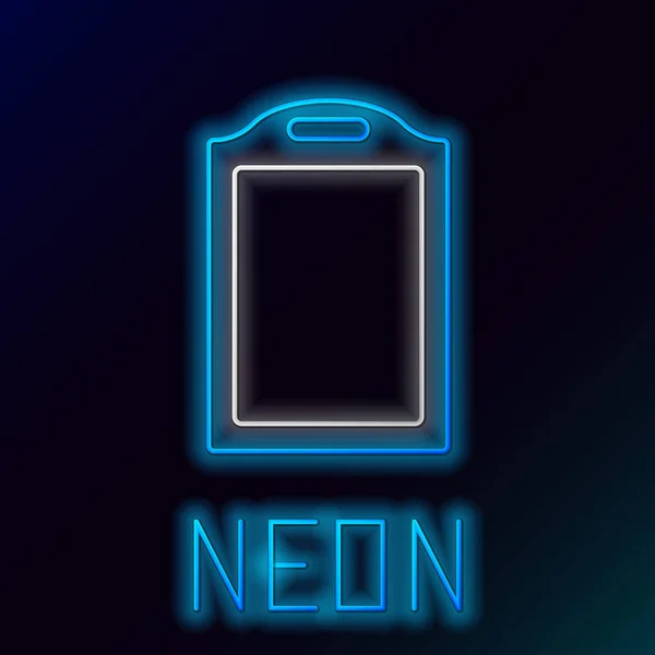Blå glödande neon line Skärbräda ikon isolerad på svart bakgrund. Hacka brädan symbol. Färgstarkt skisskoncept. Vektor Illustration — Stock vektor