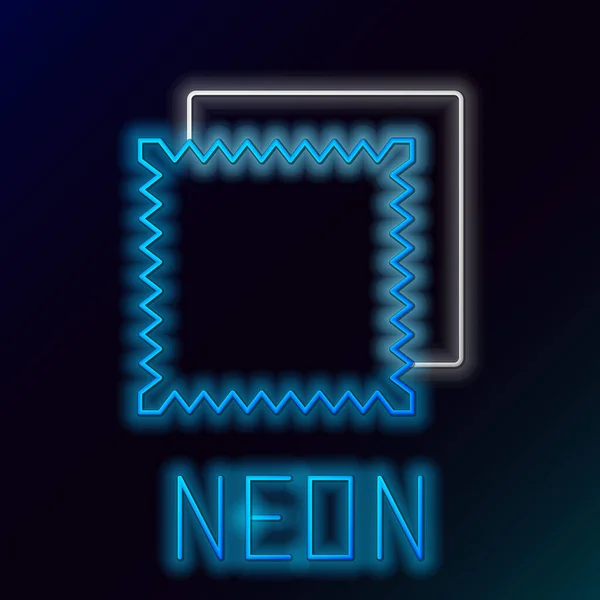 Blau leuchtende Neon-Linie Textilstoffrolle Symbol isoliert auf schwarzem Hintergrund. Rollen, Matten, Teppiche, Stoffe, Teppiche oder Papierrollen. Buntes Rahmenkonzept. Vektorillustration — Stockvektor