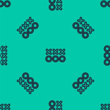 Mavi çizgi planlama stratejisi konsepti ikonu yeşil arka planda izole edilmiş pürüzsüz desen. Futbol ya da Amerikan futbolu kupası formasyonu ve taktiği. Vektör İllüstrasyonu