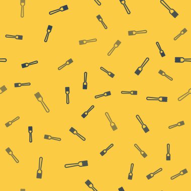 Mavi çizgili Fork simgesi sarı arkaplanda pürüzsüz desen izole etti. Çatal bıçak sembolü. Vektör İllüstrasyonu