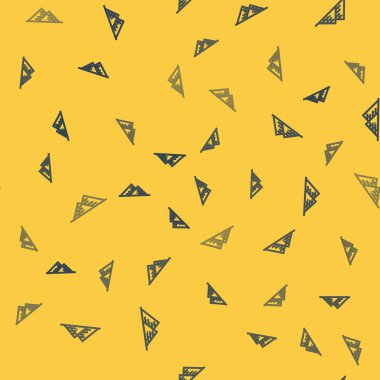 Mavi çizgi Mısır piramitleri ikonu sarı arka planda izole edilmiş pürüzsüz desen. Antik Mısır 'ın sembolü. Vektör İllüstrasyonu