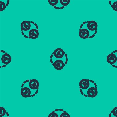 Mavi çizgi Para Takas simgesi yeşil arka planda kusursuz desen izole etti. Euro ve Sterling nakit transferi sembolü. Bankacılık işareti. Vektör İllüstrasyonu