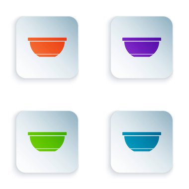 Renk kutusu simgesi beyaz arkaplanda izole edildi. Renkli kare düğmelere simgeleri yerleştir. Vektör İllüstrasyonu