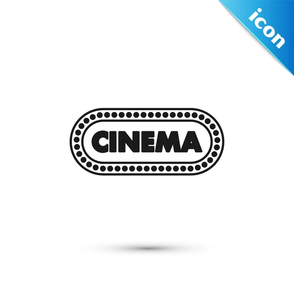 Zwarte Cinema poster ontwerp sjabloon pictogram geïsoleerd op witte achtergrond. Movie time concept banner ontwerp. Vector Illustratie — Stockvector