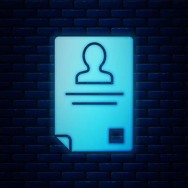 Glödande neon Identifikationsmärke ikon isolerad på tegel vägg bakgrund. Den kan användas för presentation, företagets identitet, reklam. Vektor Illustration — Stock vektor
