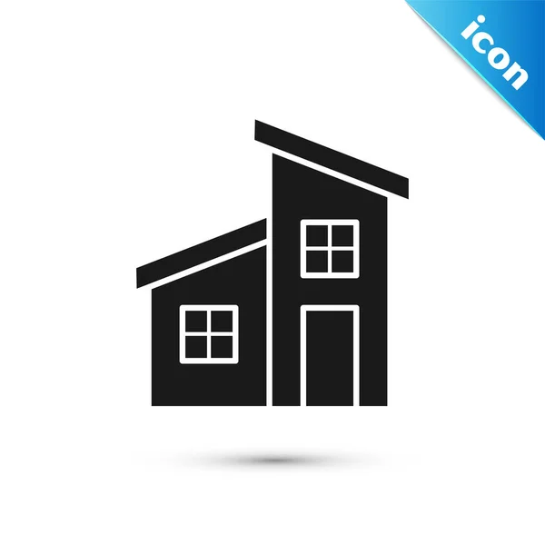Icône Maison Noire isolée sur fond blanc. Symbole domestique. Illustration vectorielle — Image vectorielle