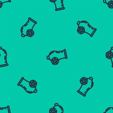 Mavi çizgi top simgesi yeşil arkaplandaki kusursuz deseni izole etti. Vektör İllüstrasyonu