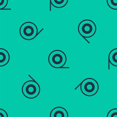 Mavi çizgili Scotch ikonu yeşil arka planda kusursuz desen izole etti. İş ve onarım için bir rulo yapışkan bant. Yapışkan koli bandı. Ofis aletleri falan. Vektör İllüstrasyonu