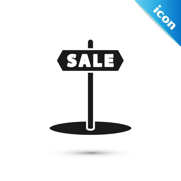 Black Hanging sign with text Sale icon isolated on white background. Signboard with text Sale. Vector Illustration — Stock Vector