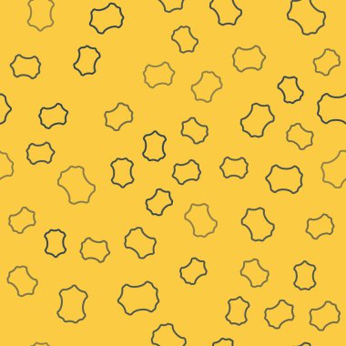 Mavi çizgi deri ikonu sarı arkaplandaki kusursuz deseni izole etti. Vektör İllüstrasyonu