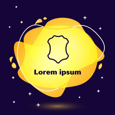 Siyah çizgi deri ikonu koyu mavi arkaplanda izole edilmiş. Sıvı şekilli soyut pankart. Vektör İllüstrasyonu