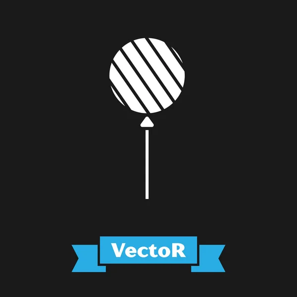 Weißes Lutscher-Symbol isoliert auf schwarzem Hintergrund. Essen, köstliches Symbol. Vektorillustration — Stockvektor