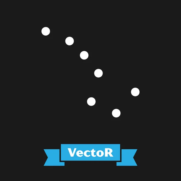 Icono de constelación del Gran Oso Blanco aislado sobre fondo negro. Ilustración vectorial — Vector de stock