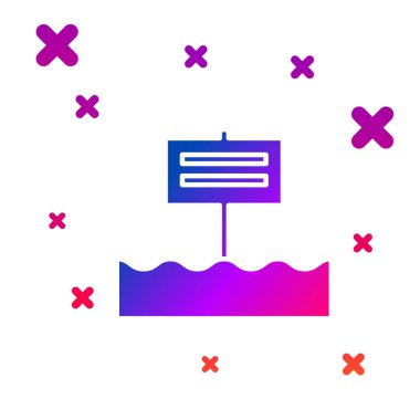 Beyaz arkaplanda boş tahta tabela simgesi izole edildi. Kademeli rastgele dinamik şekiller. Vektör İllüstrasyonu