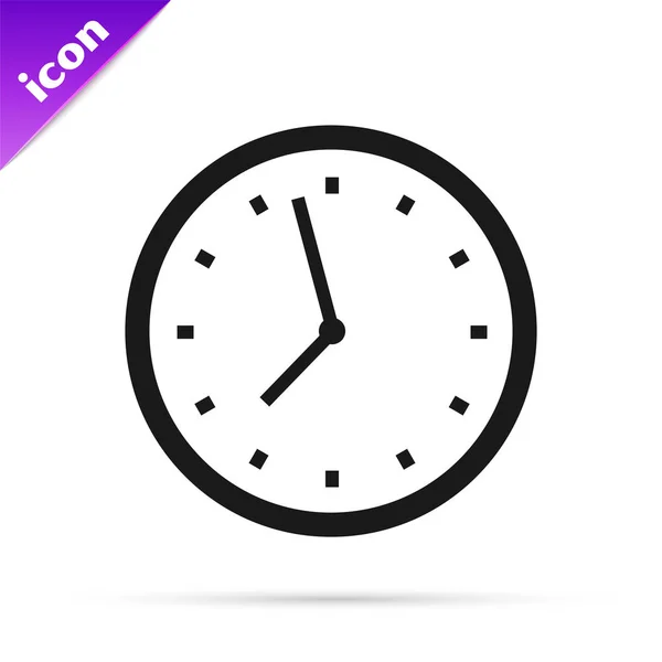 Schwarzzeituhr-Symbol isoliert auf weißem Hintergrund. Zeitsymbol. Vektorillustration — Stockvektor