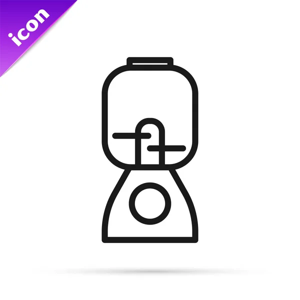 Černá čára Blender ikona izolované na bílém pozadí. Elektrický stacionární kuchyňský mixér s miskou. Vaření koktejlů, koktejlů nebo džusů. Vektorová ilustrace — Stockový vektor
