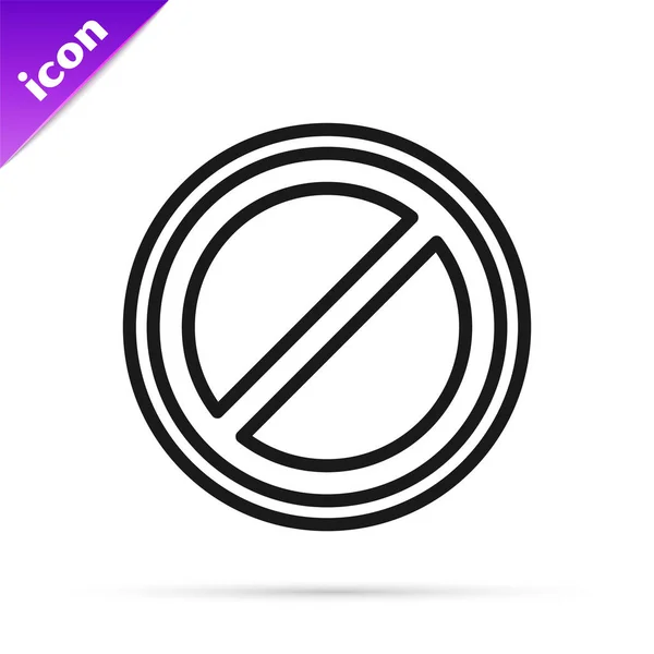 Black line Stop sign icon isolated on white background. Traffic regulatory warning stop symbol. Vector Illustration — Stock Vector