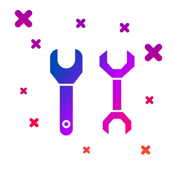 Icono Color Spanner Aislado Sobre Fondo Blanco Gradiente Formas Dinámicas — Vector de stock