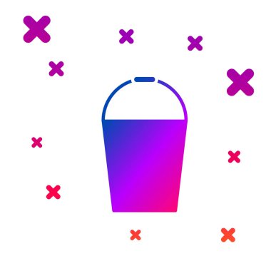 Beyaz arkaplanda renk kovası simgesi izole edildi. Kademeli rastgele dinamik şekiller. Vektör İllüstrasyonu