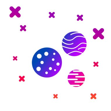 Renk Gezegeni simgesi beyaz arkaplanda izole edildi. Kademeli rastgele dinamik şekiller. Vektör İllüstrasyonu