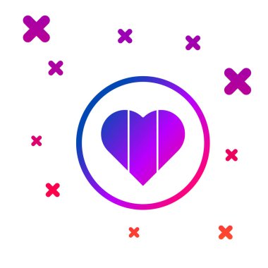 Renk Kalbi simgesi beyaz arkaplanda izole edildi. Mutlu Aziz Patrick günleri. Kademeli rastgele dinamik şekiller. Vektör İllüstrasyonu