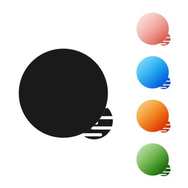 Siyah Gezegen simgesi beyaz arkaplanda izole edildi. Simgeleri renklendirin. Vektör İllüstrasyonu