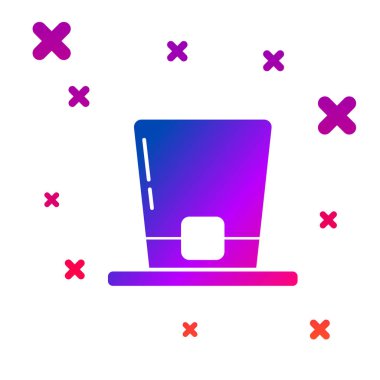 Color Leprechaun hat icon isolated on white background. Happy Saint Patricks day. Gradient random dynamic shapes. Vector Illustration