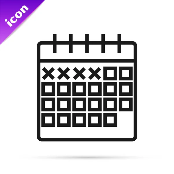 Black line Calendar icon isolated on white background. Vector Illustration — Stock Vector