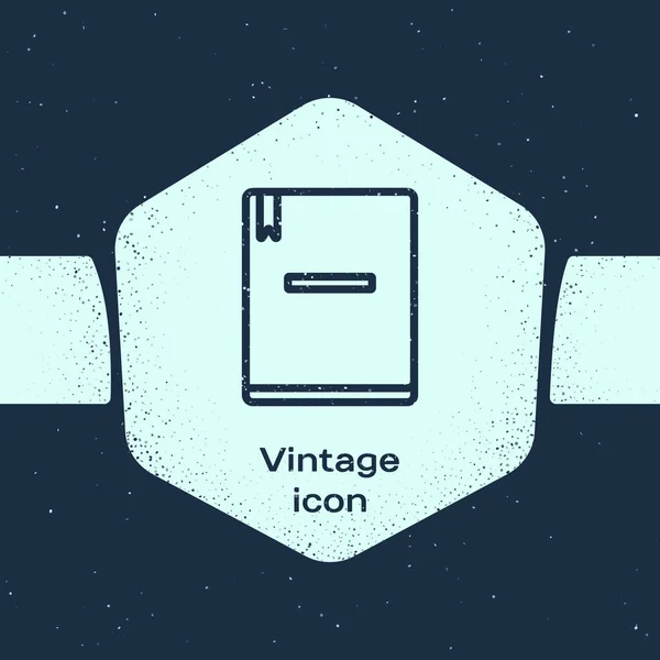 Grunge Line Icono Cuaderno Aislado Sobre Fondo Azul Icono Bloc — Archivo Imágenes Vectoriales