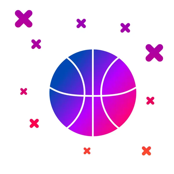 Barva Basketbal Ikona Izolované Bílém Pozadí Sportovní Symbol Přechod Náhodných — Stockový vektor