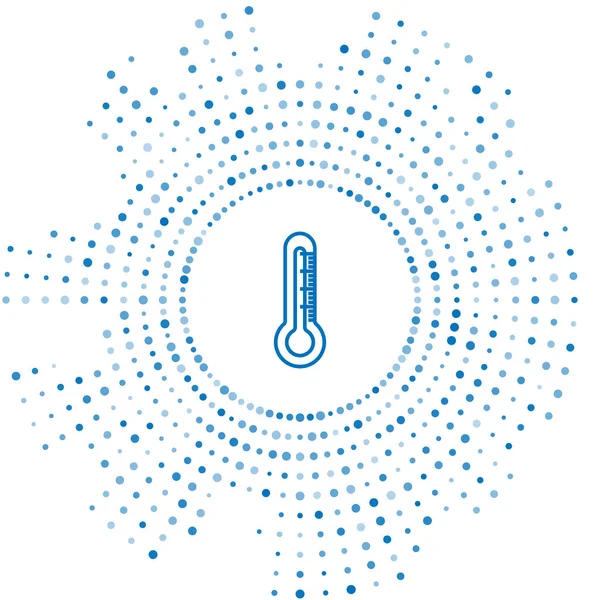 Blaue Linie Thermometer Symbol Isoliert Auf Weißem Hintergrund Abstrakte Kreis — Stockvektor