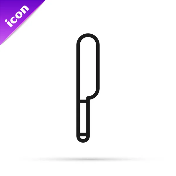 Icono de cuchillo de línea negra aislado sobre fondo blanco. Símbolo de cubertería. Ilustración vectorial — Vector de stock