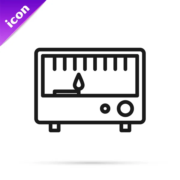 Black line Electrical measuring instruments icon isolated on white background. Analog devices. Electrical appliances. Vector Illustration — ストックベクタ
