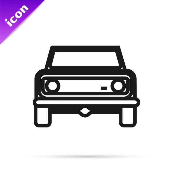 Black line Off road car icon isolated on white background. Jeep sign. Vector Illustration — Stock Vector