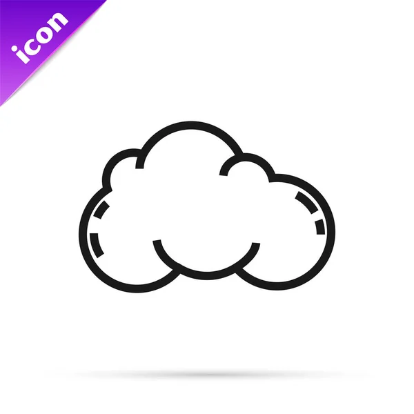 Línea negra Icono de nube aislado sobre fondo blanco. Ilustración vectorial — Vector de stock