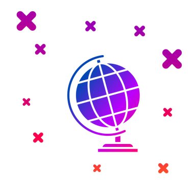 Beyaz arkaplanda Dünya renk ikonu izole edildi. Kademeli rastgele dinamik şekiller. Vektör İllüstrasyonu