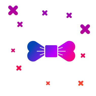 Beyaz arka planda yalıtılmış Renk Papyon ikonu. Gradyan rasgele dinamik şekiller. Vektör İllüstrasyonu