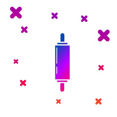 Beyaz arkaplanda renkli yuvarlanan pin simgesi izole edildi. Kademeli rastgele dinamik şekiller. Vektör İllüstrasyonu