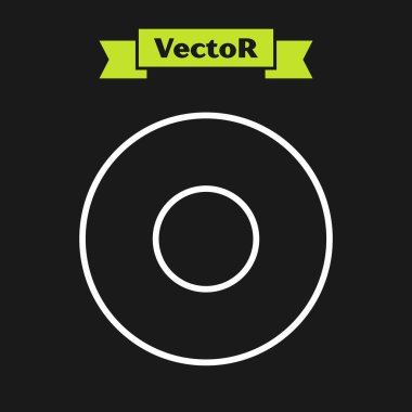 Siyah arkaplanda beyaz çizgi simgesi izole edildi. Çatal bıçak sembolü. Restoran tabelası. Vektör İllüstrasyonu