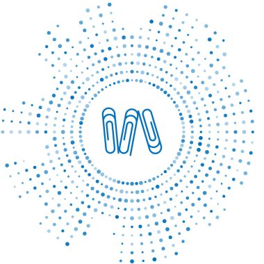 Mavi çizgi Beyaz arka planda yalıtılmış ataş simgesi. Soyut daire rasgele nokta. Vektör İllüstrasyonu