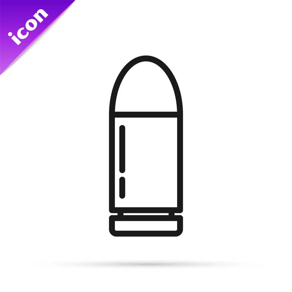 Icona Black Line Bullet isolata su sfondo bianco. Illustrazione vettoriale — Vettoriale Stock