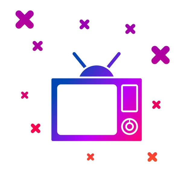 Icono Color Aislado Sobre Fondo Blanco Señal Televisión Gradiente Formas — Vector de stock