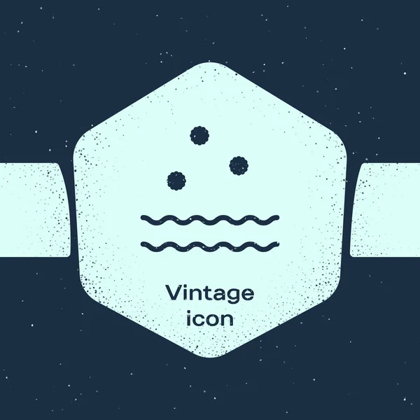 Иконка Холод Волны Выделена Синем Фоне Монохромный Винтажный Рисунок Векторная — стоковый вектор
