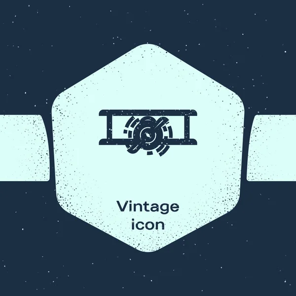 Línea Grunge Icono Plano Antiguo Retro Vintage Aislado Sobre Fondo — Archivo Imágenes Vectoriales