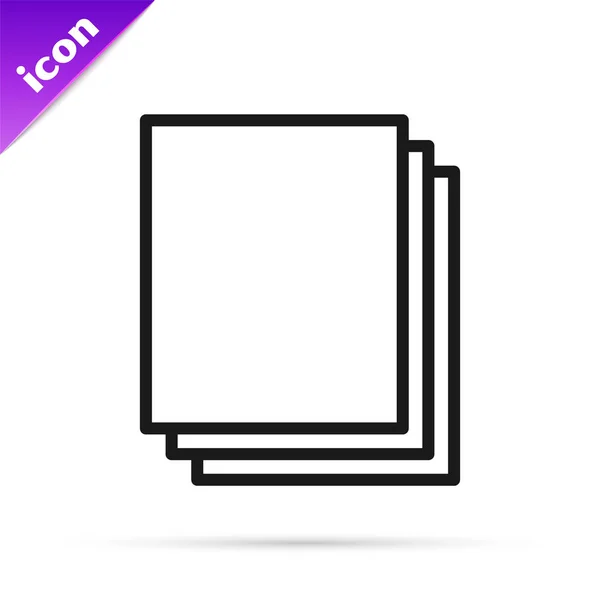 Línea negra Icono de papel limpio aislado sobre fondo blanco. Icono archivo. Icono de lista de verificación. Concepto de negocio. Ilustración vectorial — Archivo Imágenes Vectoriales